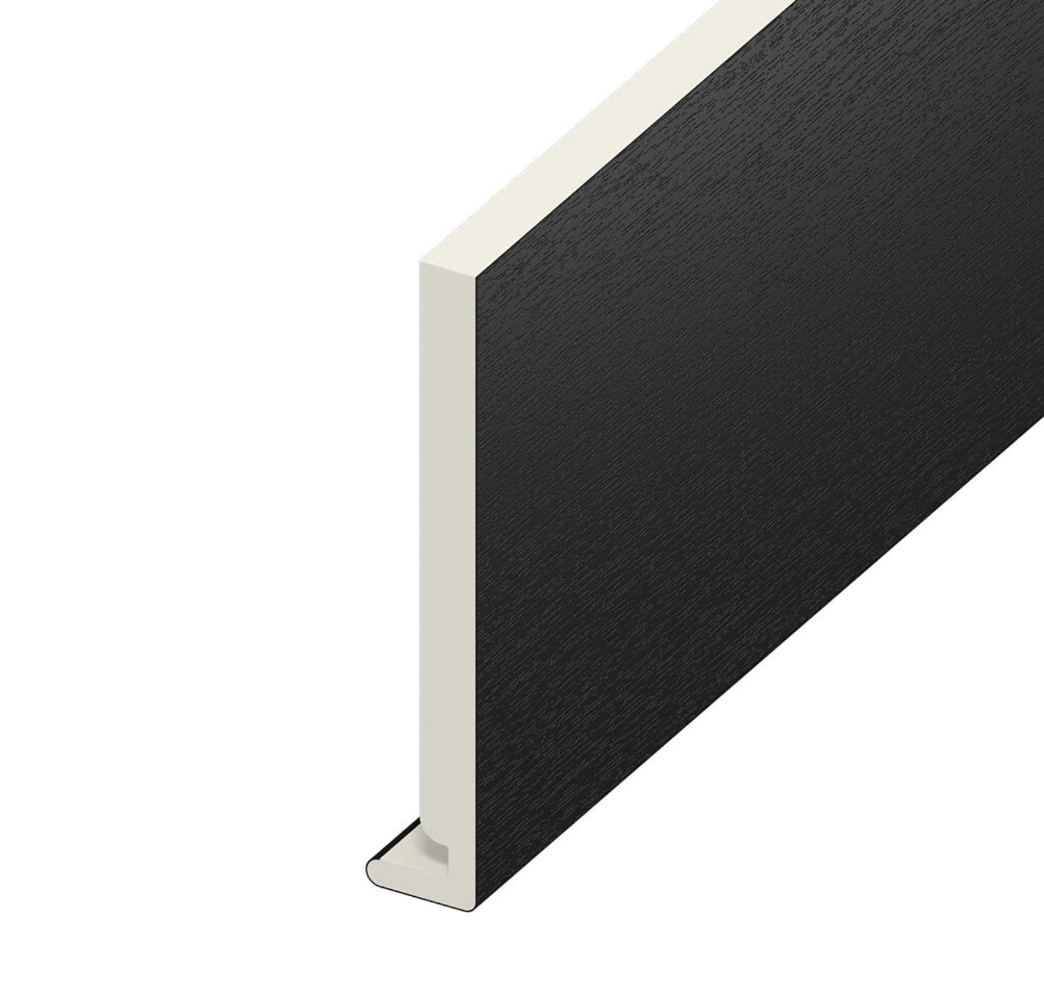 18mm Plain Black Ash Fascia Board 200mm x 5m
