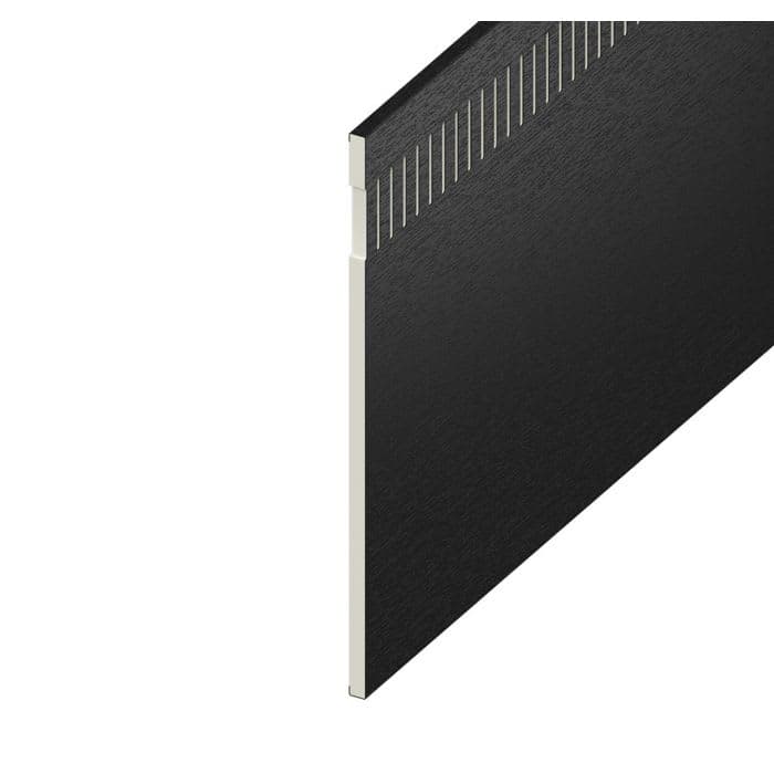 9mm Vented Eurosoffit Board Black Ash 200mm x 5m (10mm Airspace)