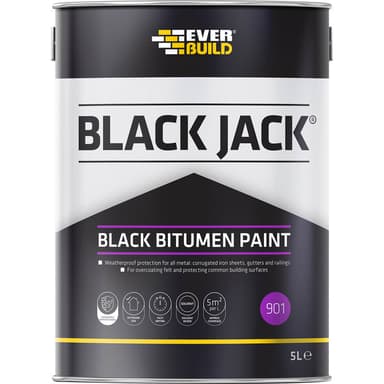 Everbuild Black Jack Black Bitumen Paint 5L