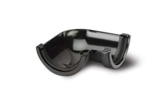 112mm Half Round Gutter Angle 90 Degree Black