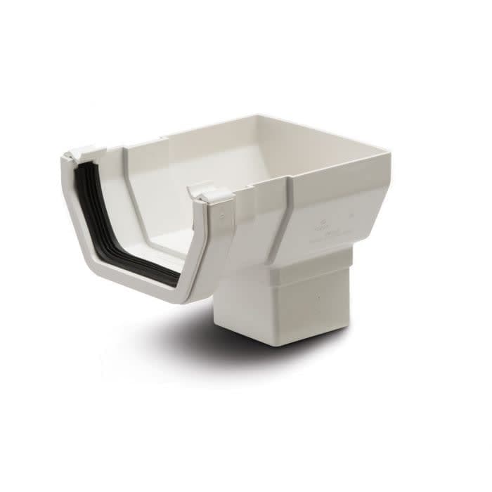 114mm Square Stop End Outlet White