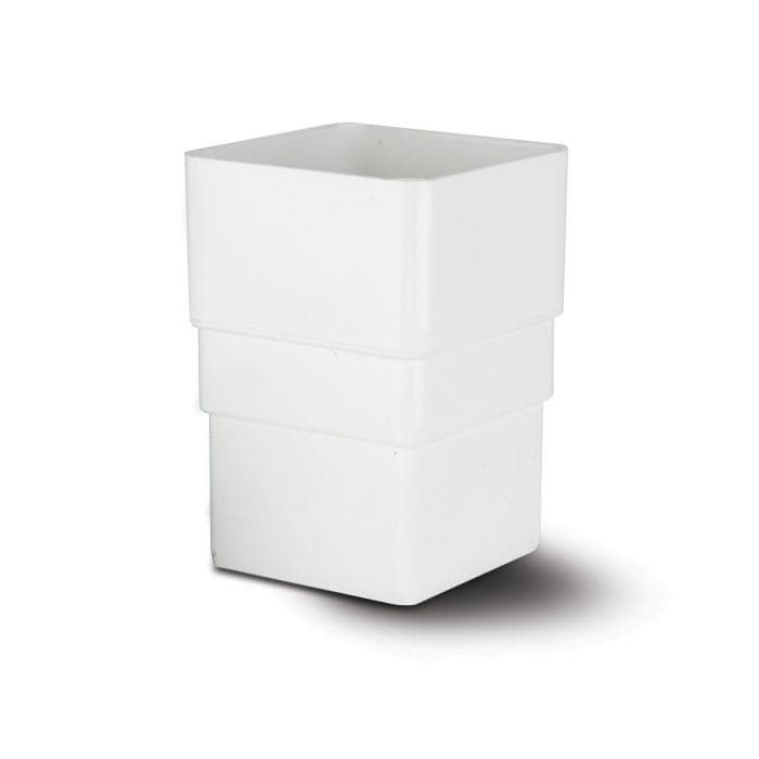 65mm Square Downpipe Connector White