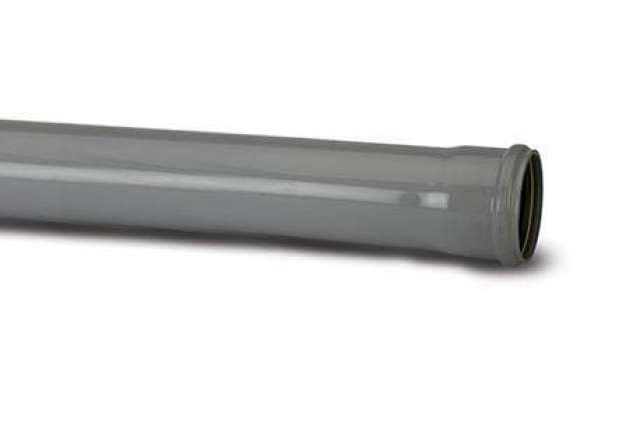 110mm Soil Pipe Single Socket Grey 2m