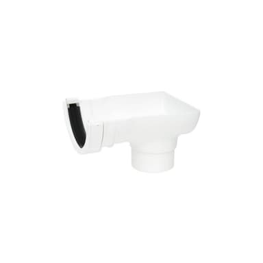 112mm Half Round Stopend Outlet White